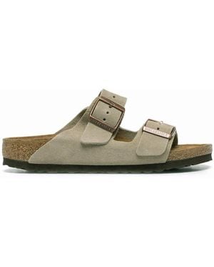 Birkenstock Arizona Sfb Taupe, Suede Leather - Green