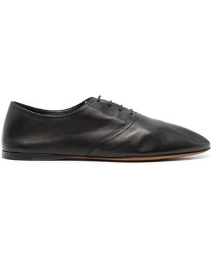 The Row Main Leather Lace Up Shoes - Black