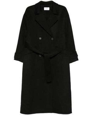 The Dynamis Studio Double-Breasted Wool Belted Coat - Black
