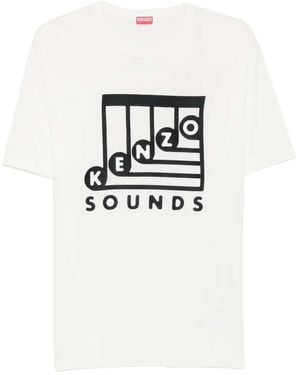 KENZO Sounds T-shirt Met Borduursel - Wit