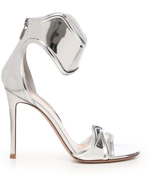Gianvito Rossi Lucrezia Silver Mirror Effect Sandals - Wit