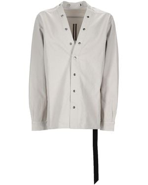 Rick Owens Cotton Button-Up Shirt - Grey