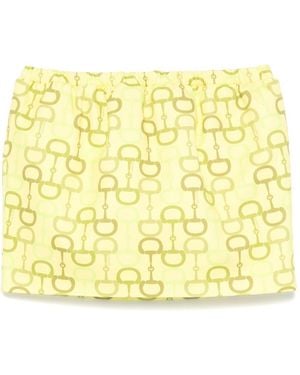 Gucci Printed Cotton Mini Skirt - Yellow