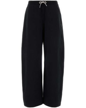 Alexander Wang Mid Rise Sweat Pant W/ Rhinestone Drawcord - Black