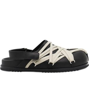 Rick Owens Leder -Ladung mit kreuzten Details - Weiß