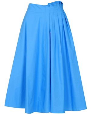MSGM Gathered Midi Skirt - Blau