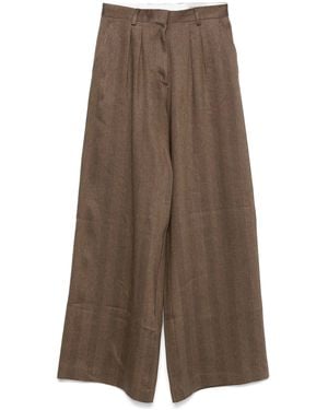 Officine Generale Elia Pts Li Cot Herringbone Clothing - Brown