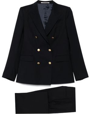 Tagliatore 0205 Wool Double Breasted Suit - Black