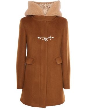 Fay Toggle Coat Db Front Teddy - Brown