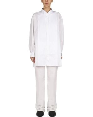 Raf Simons Logo Patch Shirt With Classic Collar For - White