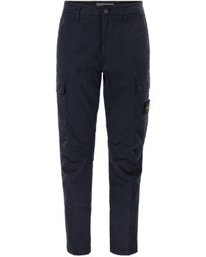 Stone Island Regular Tapered Fit Cargo Trousers - Blue