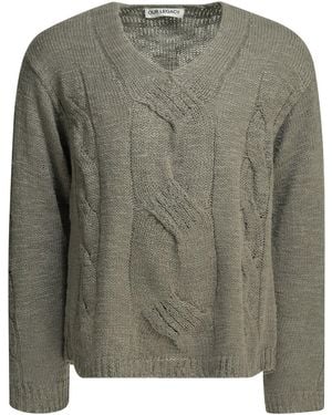 Our Legacy V-Neck Hemp Silk Sweater - Green