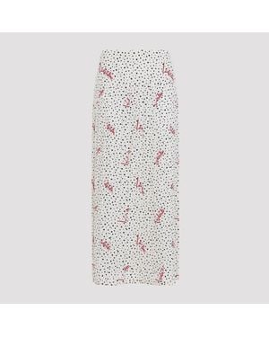 Valentino Falda midi plisada Bollicine de - Blanco