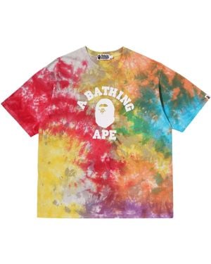 A Bathing Ape Tie Dye University Relaxed Fit Tee M - Multicolour
