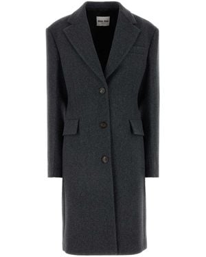 Miu Miu Virgin-Wool Coat - Black