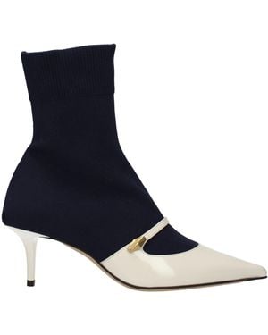 Jimmy Choo Carolyn Ankle Boots Fabric/Milk - Blue