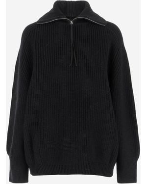 Carven Woll Reißverschluss -Pullover - Schwarz