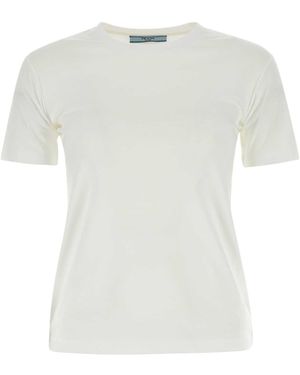 Prada Solid Crew Neck T-Shirt - White