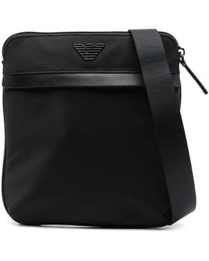 Emporio Armani Schwarze Nylon-Umhängetasche
