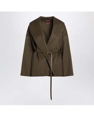 Max Mara Khaki Wrap Coat - Green
