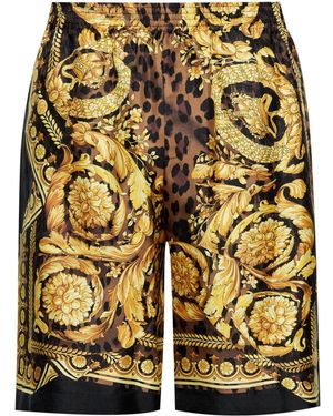 Versace Barocco Zijden Shorts - Geel