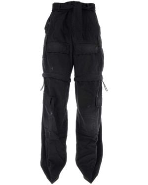 Balenciaga Black Cotton Knife Cargo Pantaboots