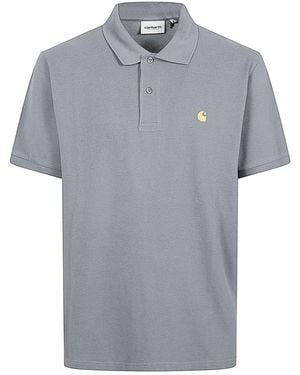 Carhartt Logo Cotton Polo Shirt - Grey