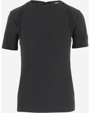 Jacquemus Cotton Top With Back Button Placket - Black