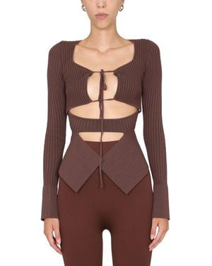 ANDREADAMO Ribbed Tops - Red