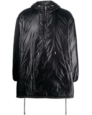 Saint Laurent Impermeabile Cassandre Con Ricamo - Nero