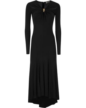 Elisabetta Franchi Crêpe Jersey Dress With Jewel Detail - Black