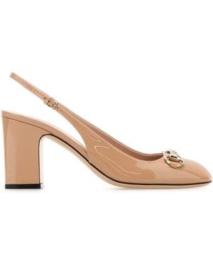 Gucci Skin Leather Pumps - Natural