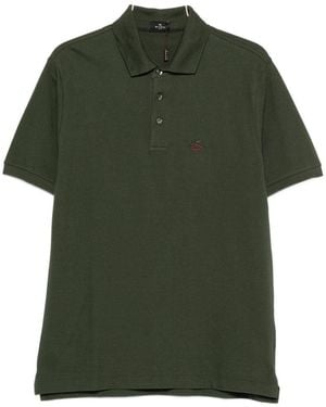 Etro Logo Cotton Polo Shirt - Green