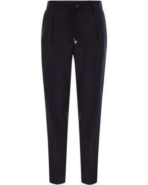 Peserico Virgin Wool Trousers - Blue