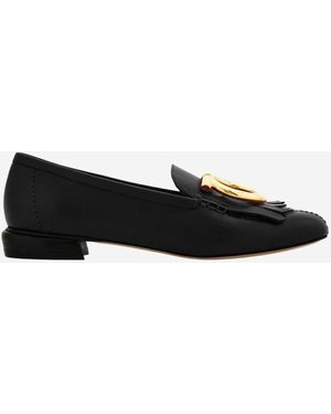 Ferragamo Silvy Loafers Mit Lederfransen-Detail - Schwarz