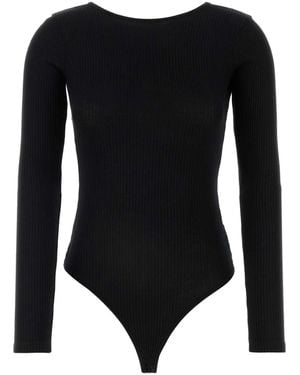 Agolde Stretch Lyocell Blend Bridget Bodysuit - Black