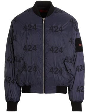 424 Logo Reversible Bomber Jacket - Blue