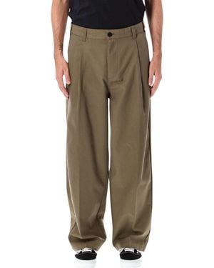 Obey Wide Leg Tailored Trousers - Green