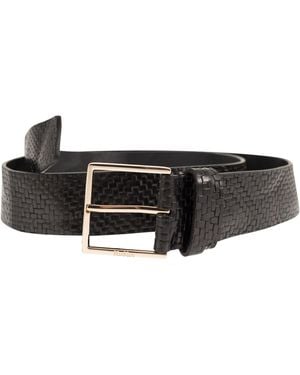 Max Mara Mxatrine Braided Leather Belt - White