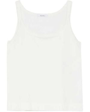 Max Mara Top Met Vierkante Hals - Wit