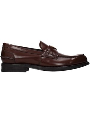 Prada Loafers Leather/Root - Brown