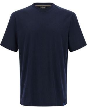 Brioni Logo Patch T Shirt - Blue