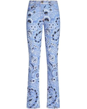 Etro Printed Denim Jeans - Blue