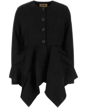 Uma Wang Black Viskose Mischjacke - Schwarz