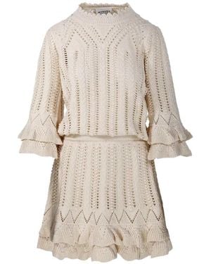 Isabel Marant Norma Short Dress With Ruffles - Natural