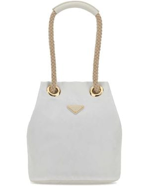 Prada Re-Nylon Mariner Bucket Bag - White
