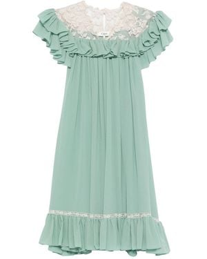 Chloé Silk Mini Dress - Green