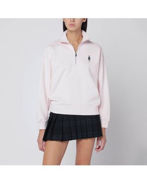 Maison Kitsuné Maison Kitsuné Light Half Zip Sweatshirt With Logo Patch - White