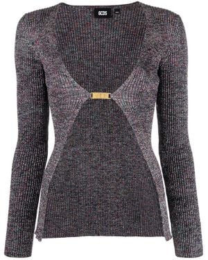 Gcds Logo Lurex Cardigan - Black