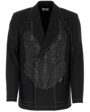 Off-White c/o Virgil Abloh Stretch Polyester Blend Blazer - Black